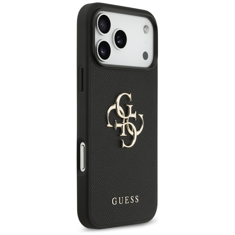 iTok webáruház - Guess Guess Grained Big 4G & Classic Logo tok iPhone 17 Pro Max (fekete) 4 Guess Grained Big 4G & Classic Logo case for iPhone 17 Pro Max (fekete)