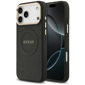 Guess Peony Hot Stamp MagSafe tok iPhone 17 Pro Max készülékhez (fekete)