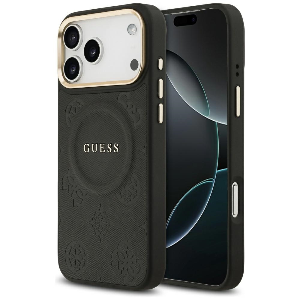 iTok webáruház - Guess Guess Peony Hot Stamp MagSafe tok iPhone 17 Pro Max készülékhez (fekete) 1 Guess Peony Hot Stamp MagSafe Case for iPhone 17 Pro Max (fekete)