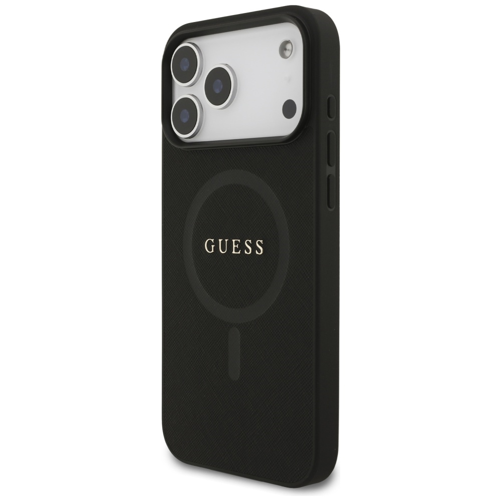 iTok webáruház - Guess Guess Saffiano Classic Logo MagSafe tok iPhone 17 Pro Max készülékhez (fekete) 2 Guess Saffiano Classic Logo MagSafe Case for iPhone 17 Pro Max (fekete)