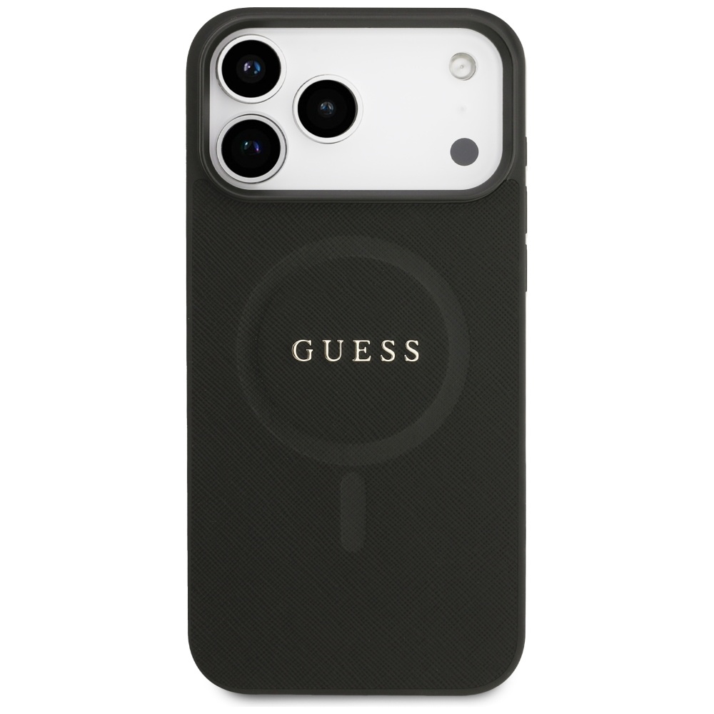 iTok webáruház - Guess Guess Saffiano Classic Logo MagSafe tok iPhone 17 Pro Max készülékhez (fekete) 3 Guess Saffiano Classic Logo MagSafe Case for iPhone 17 Pro Max (fekete)