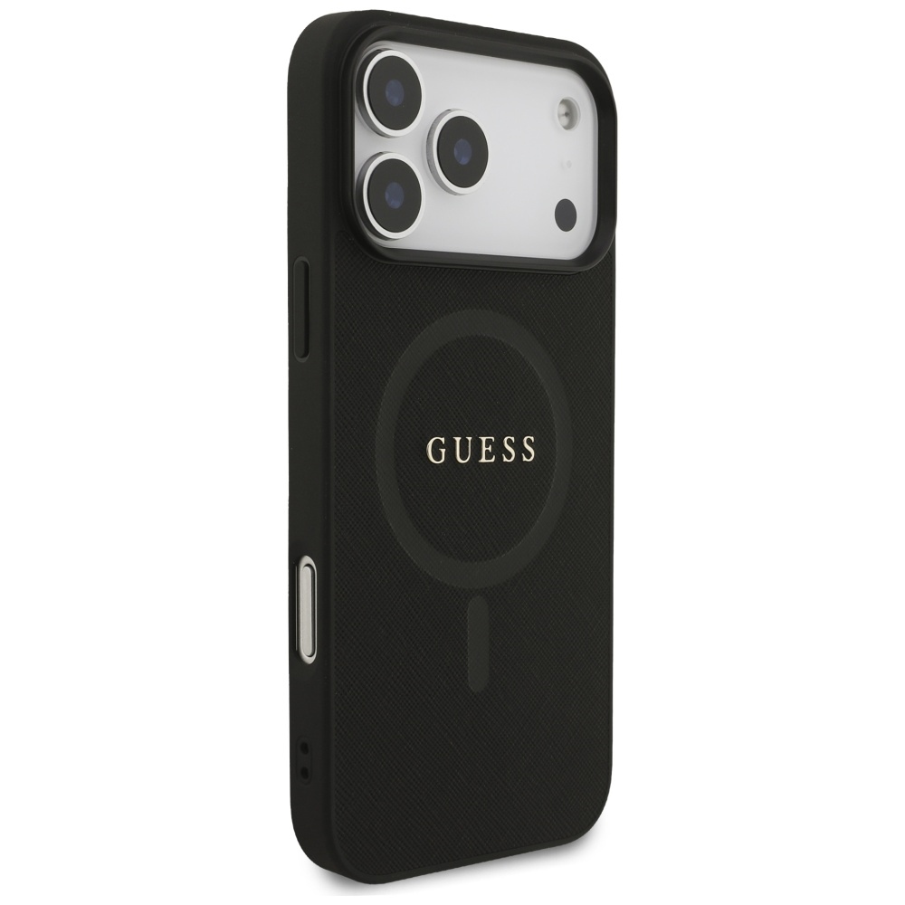 iTok webáruház - Guess Guess Saffiano Classic Logo MagSafe tok iPhone 17 Pro Max készülékhez (fekete) 4 Guess Saffiano Classic Logo MagSafe Case for iPhone 17 Pro Max (fekete)