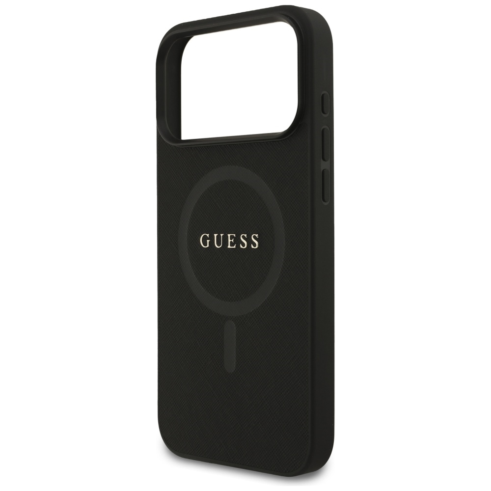 iTok webáruház - Guess Guess Saffiano Classic Logo MagSafe tok iPhone 17 Pro Max készülékhez (fekete) 6 Guess Saffiano Classic Logo MagSafe Case for iPhone 17 Pro Max (fekete)