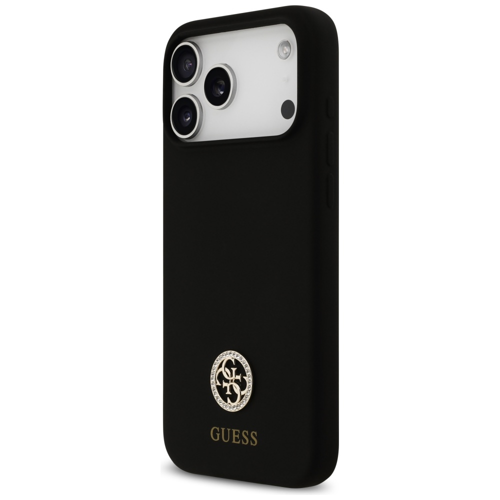 iTok webáruház - Guess Guess Silicone Logo Strass 4G MagSafe szilikon tok iPhone 17 Pro Max készülékhez (fekete) 2 Guess Silicone Logo Strass 4G MagSafe Case for iPhone 17 Pro Max (fekete)