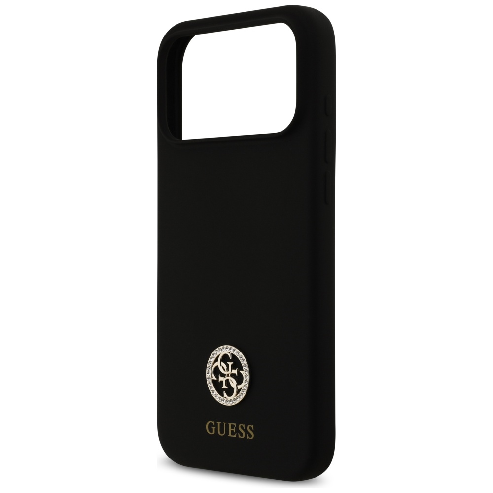 iTok webáruház - Guess Guess Silicone Logo Strass 4G MagSafe szilikon tok iPhone 17 Pro Max készülékhez (fekete) 6 Guess Silicone Logo Strass 4G MagSafe Case for iPhone 17 Pro Max (fekete)