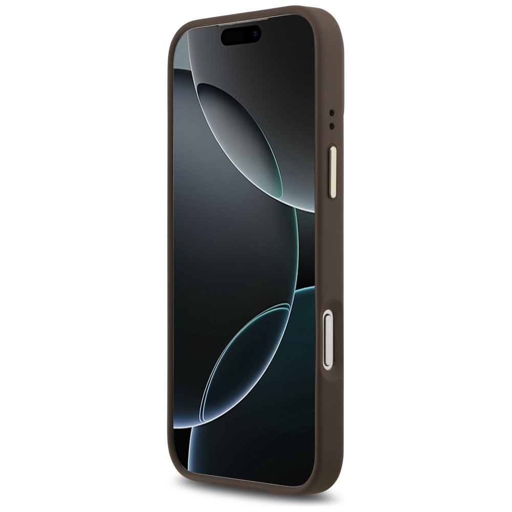 iTok webáruház - Guess Guess 4G Logo Plate MagSafe tok iPhone 17 Pro Max készülékhez (barna) 5 Guess 4G Logo Plate MagSafe Case for iPhone 17 Pro Max (barna)