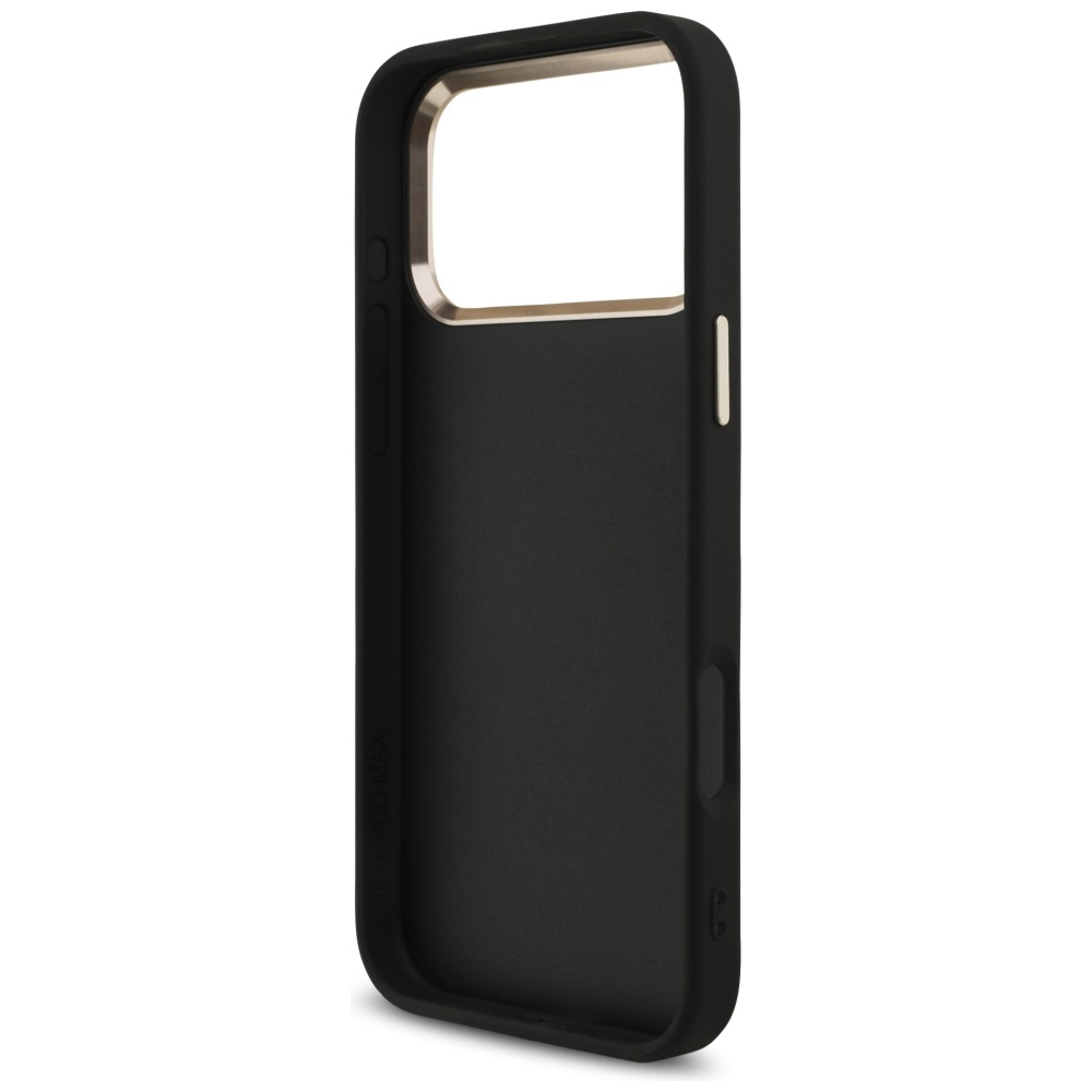 iTok webáruház - Guess Guess Fixed Glitter Big 4G Metal Frame tok iPhone 17 Pro Max készülékhez (fekete) 7 Guess Fixed Glitter Big 4G Metal Frame case for iPhone 17 Pro Max (fekete)