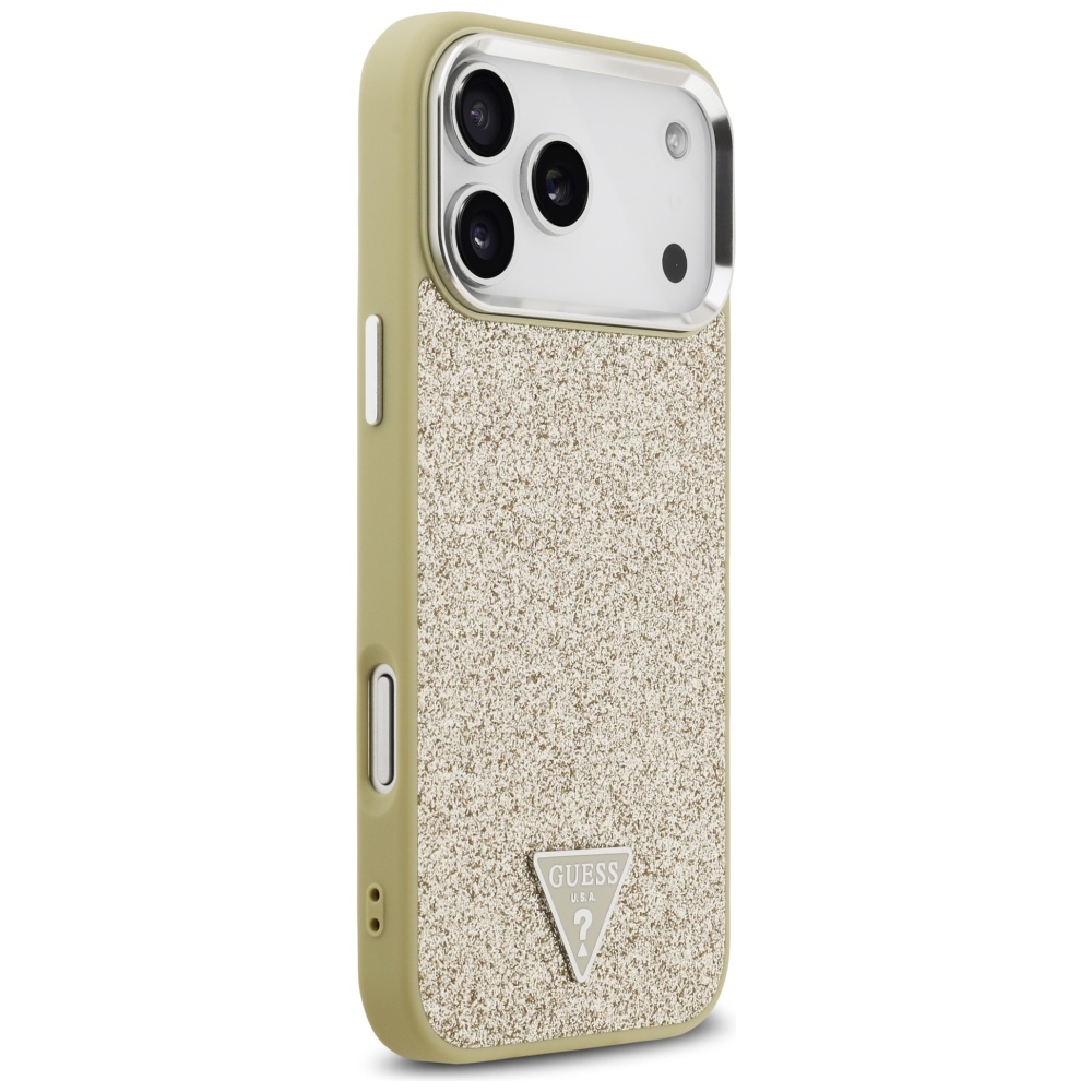iTok webáruház - Guess Guess Glitter Triangle Logo MagSafe tok iPhone 17 Pro Max (arany) 4 Guess Glitter Triangle Logo MagSafe Case for iPhone 17 Pro Max (arany)
