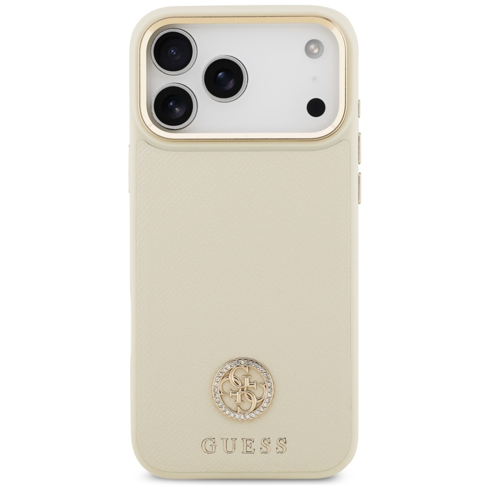 iTok webáruház - Guess Guess Grained Strass Logo MagSafe tok iPhone 17 Pro Max készülékhez (bézs) 3 Guess Grained Strass Logo MagSafe case for iPhone 17 Pro Max (bézs)