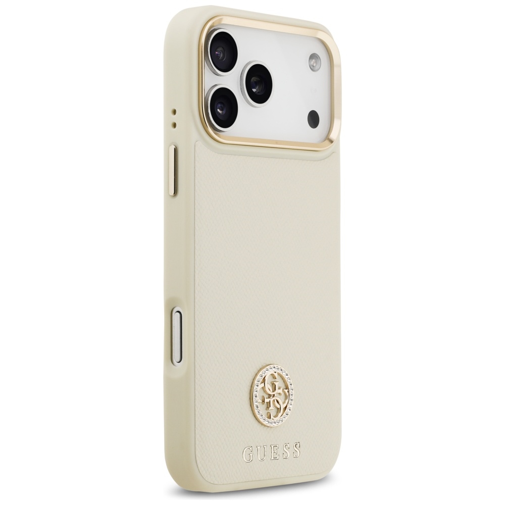 iTok webáruház - Guess Guess Grained Strass Logo MagSafe tok iPhone 17 Pro Max készülékhez (bézs) 4 Guess Grained Strass Logo MagSafe case for iPhone 17 Pro Max (bézs)