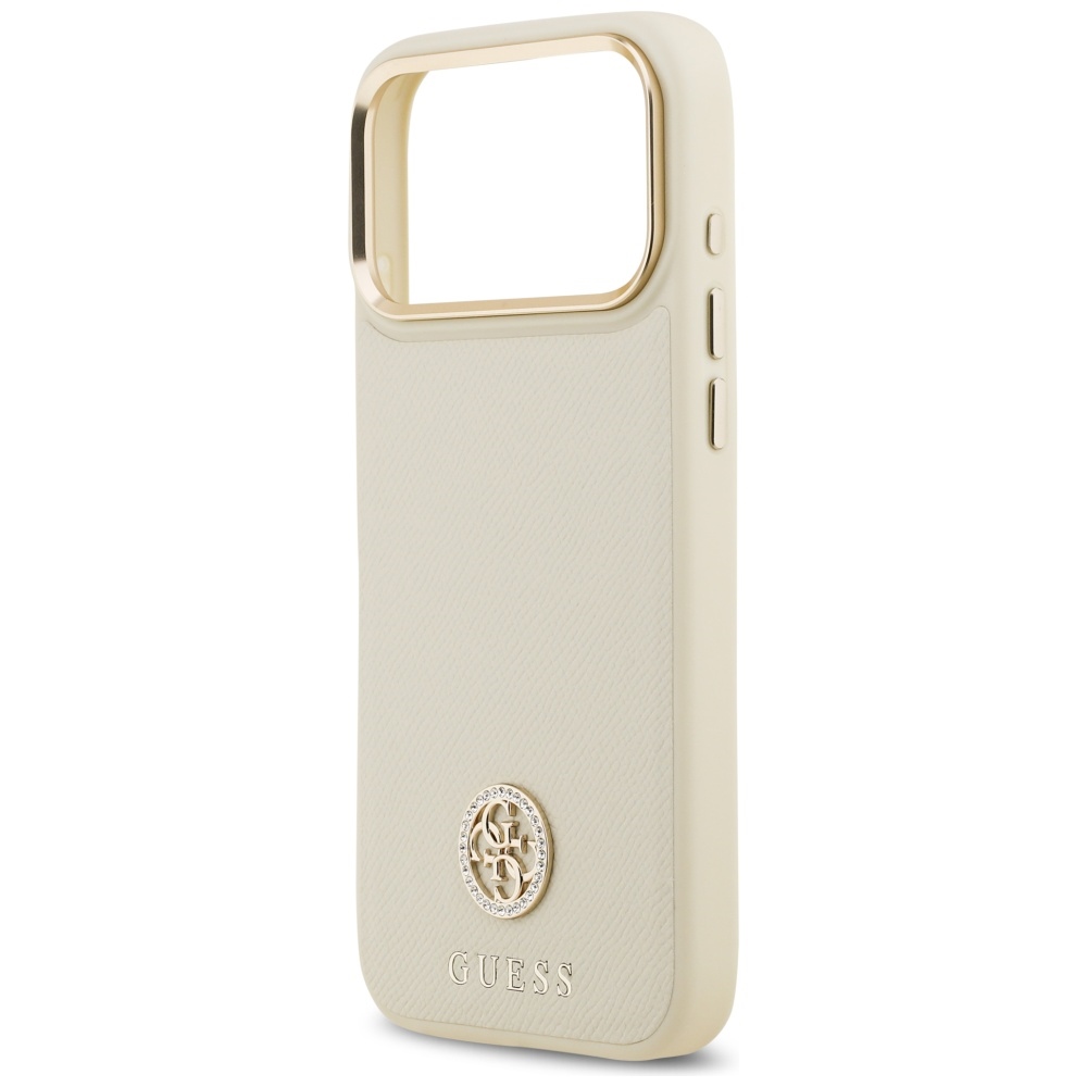 iTok webáruház - Guess Guess Grained Strass Logo MagSafe tok iPhone 17 Pro Max készülékhez (bézs) 6 Guess Grained Strass Logo MagSafe case for iPhone 17 Pro Max (bézs)