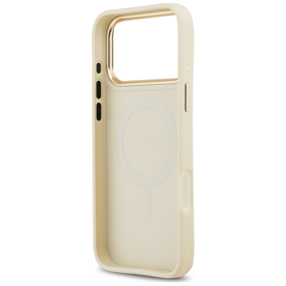 iTok webáruház - Guess Guess Grained Strass Logo MagSafe tok iPhone 17 Pro Max készülékhez (bézs) 7 Guess Grained Strass Logo MagSafe case for iPhone 17 Pro Max (bézs)