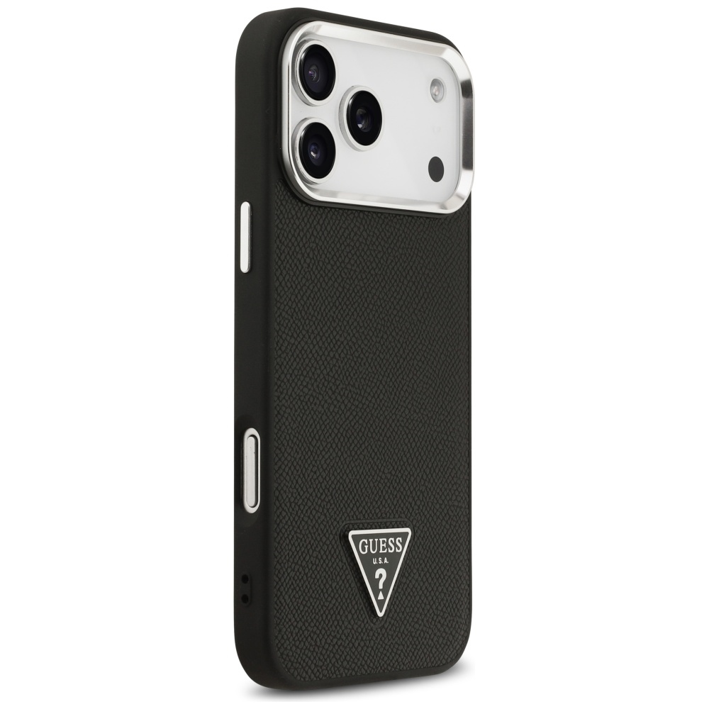 iTok webáruház - Guess Guess Grained Triangle Logo MagSafe tok iPhone 17 Pro Max (fekete) 4 Guess Grained Triangle Logo MagSafe case for iPhone 17 Pro Max (fekete)