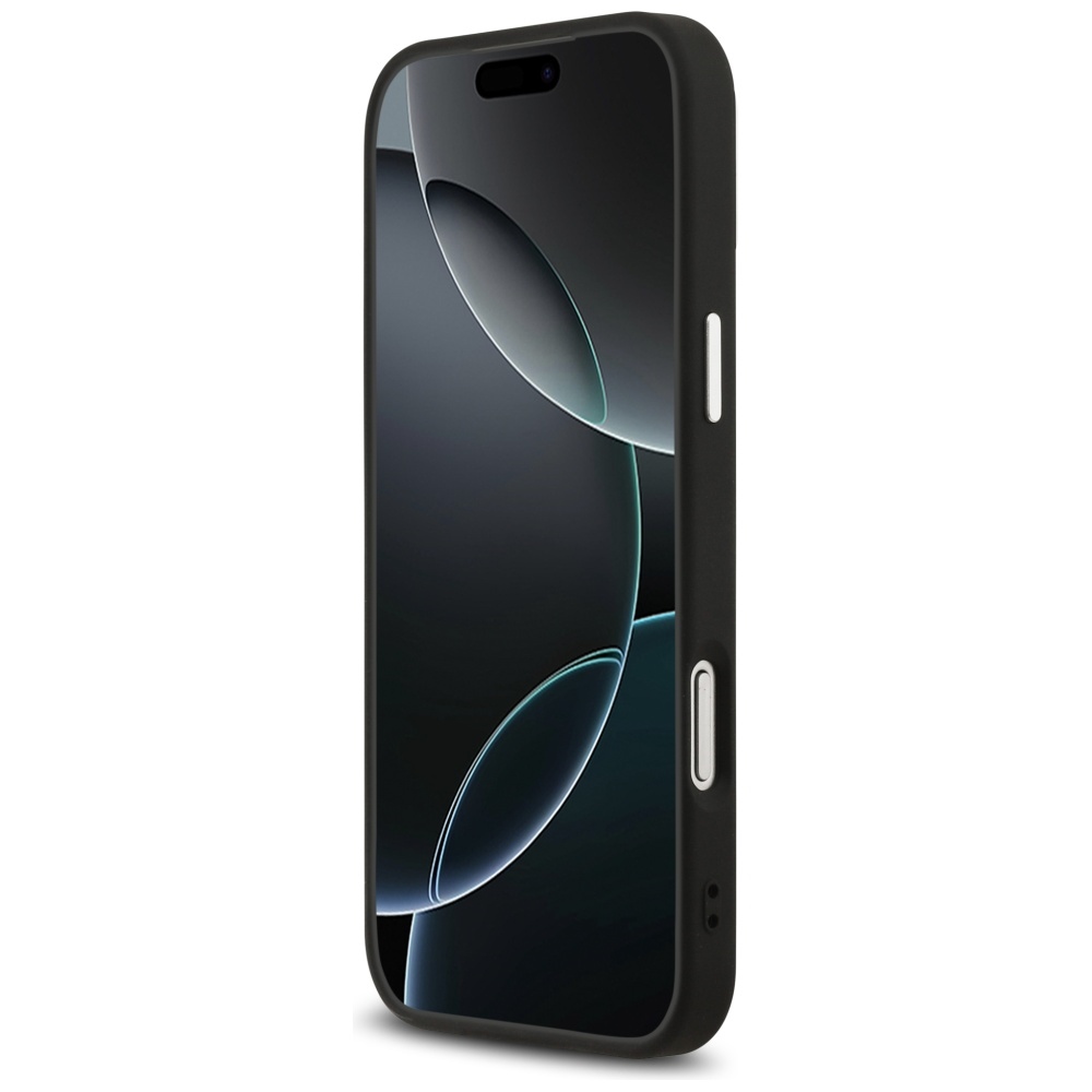 iTok webáruház - Guess Guess Grained Triangle Logo MagSafe tok iPhone 17 Pro Max (fekete) 5 Guess Grained Triangle Logo MagSafe case for iPhone 17 Pro Max (fekete)