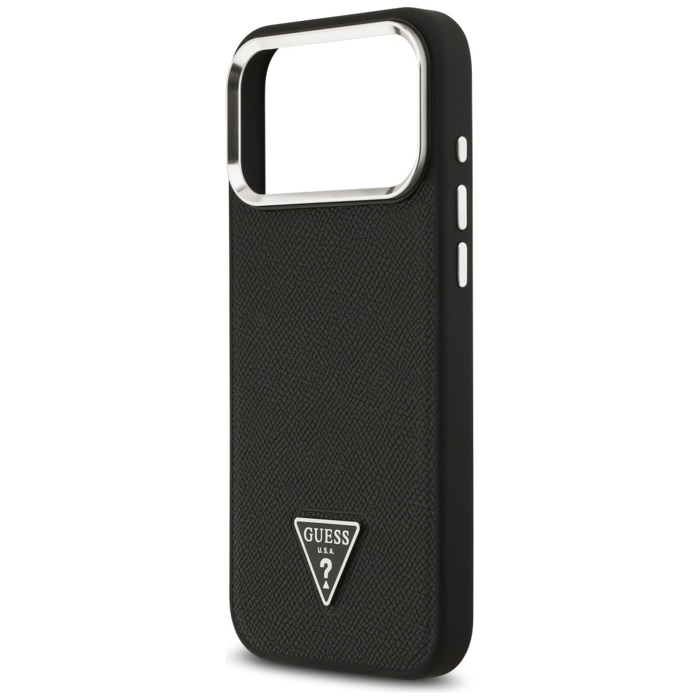 iTok webáruház - Guess Guess Grained Triangle Logo MagSafe tok iPhone 17 Pro Max (fekete) 6 Guess Grained Triangle Logo MagSafe case for iPhone 17 Pro Max (fekete)
