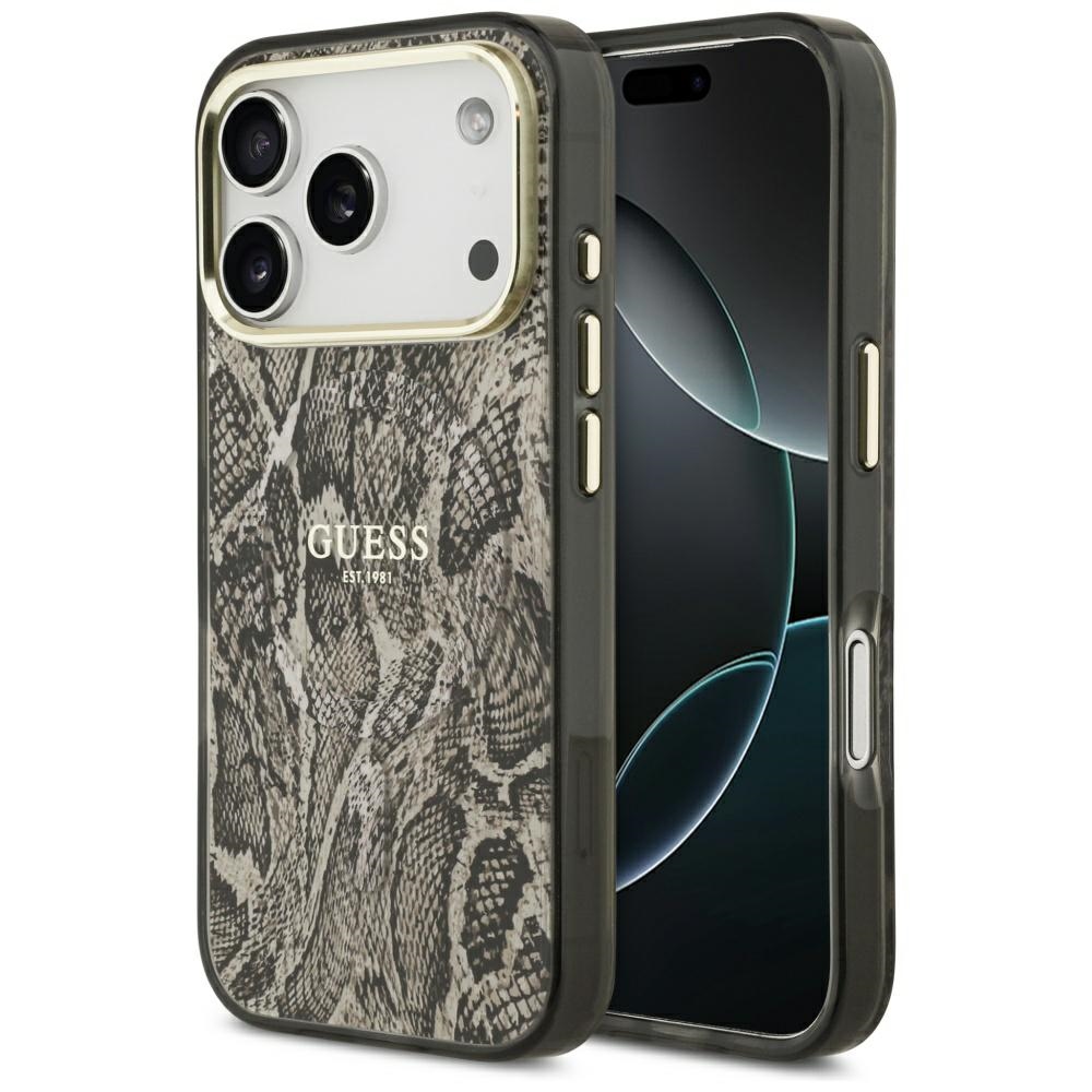 iTok webáruház - Guess Guess Python Pattern MagSafe tok iPhone 17 Pro Max (barna) 1 Guess Python Pattern MagSafe Case for iPhone 17 Pro Max (barna)