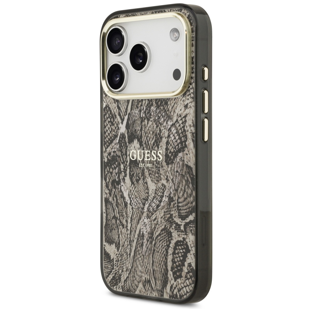 iTok webáruház - Guess Guess Python Pattern MagSafe tok iPhone 17 Pro Max (barna) 2 Guess Python Pattern MagSafe Case for iPhone 17 Pro Max (barna)