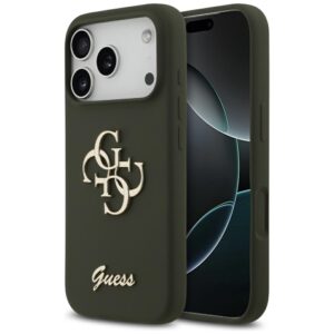 Guess szilikon Big 4G Script tok iPhone 17 Pro Max készülékhez (zöld)
