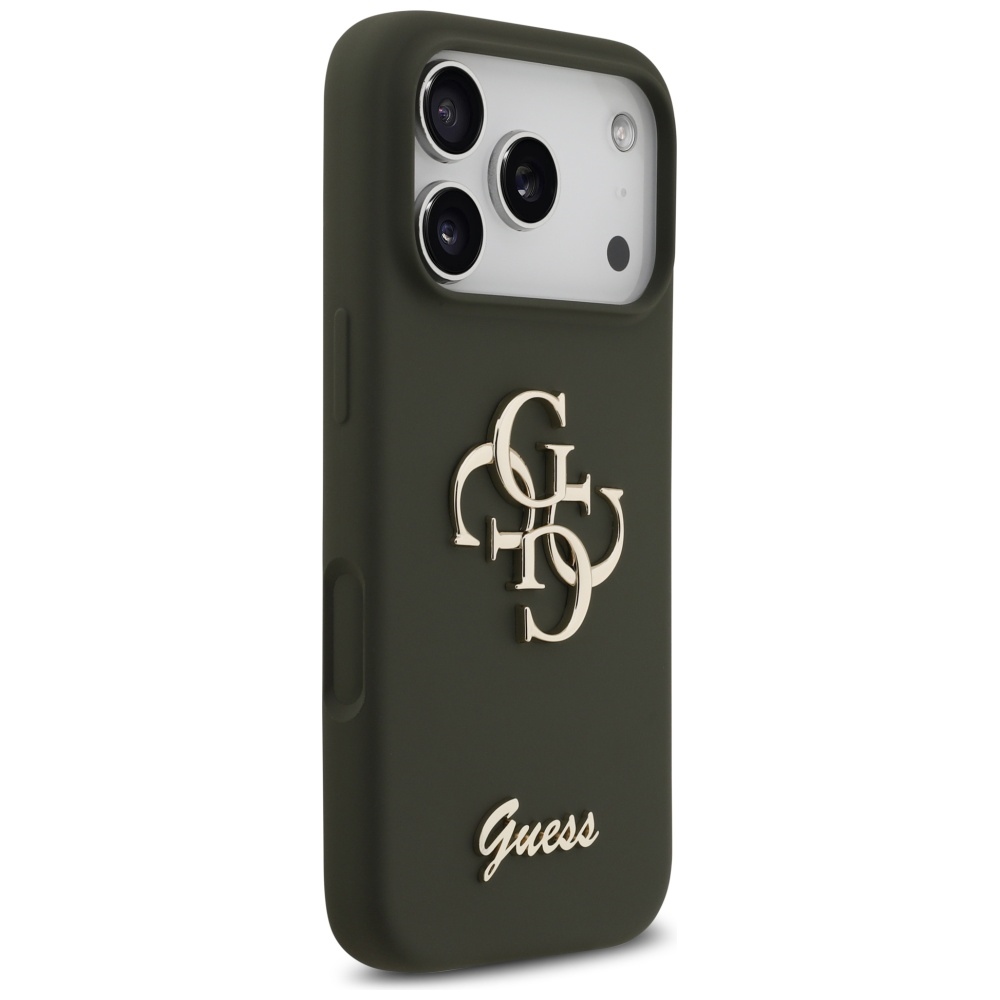 iTok webáruház - Guess Guess szilikon Big 4G Script tok iPhone 17 Pro Max készülékhez (zöld) 4 Guess Silicone Big 4G Script Case for iPhone 17 Pro Max (zöld)