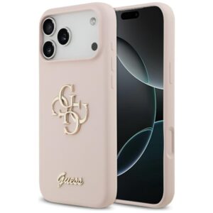 Guess Silicone Big 4G Script szilikon tok iPhone 17 Pro Max készülékhez (rózsaszín)