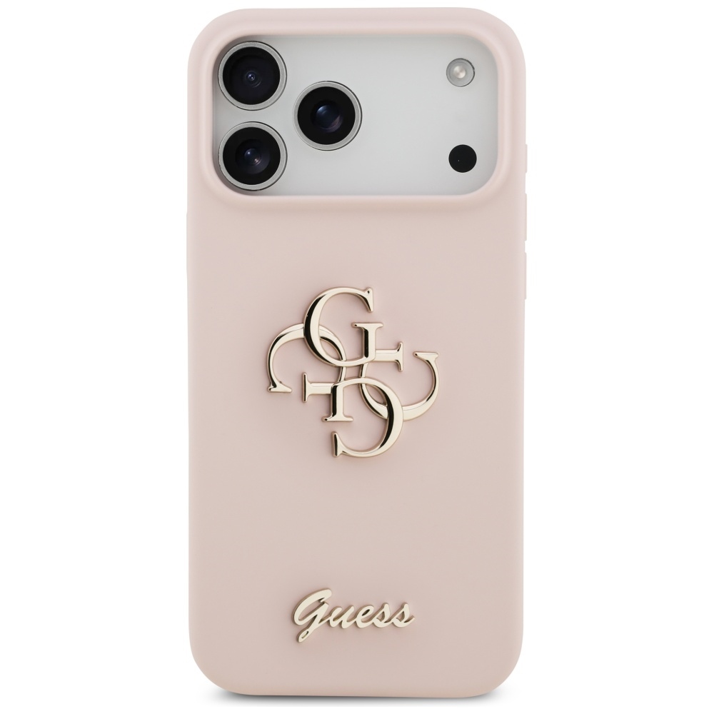 iTok webáruház - Guess Guess Silicone Big 4G Script szilikon tok iPhone 17 Pro Max készülékhez (rózsaszín) 3 Guess Silicone Big 4G Script Case for iPhone 17 Pro Max (rózsaszín)