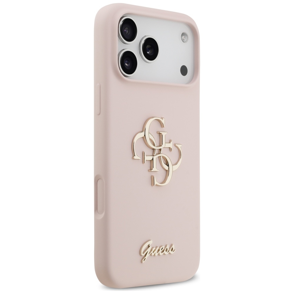 iTok webáruház - Guess Guess Silicone Big 4G Script szilikon tok iPhone 17 Pro Max készülékhez (rózsaszín) 4 Guess Silicone Big 4G Script Case for iPhone 17 Pro Max (rózsaszín)