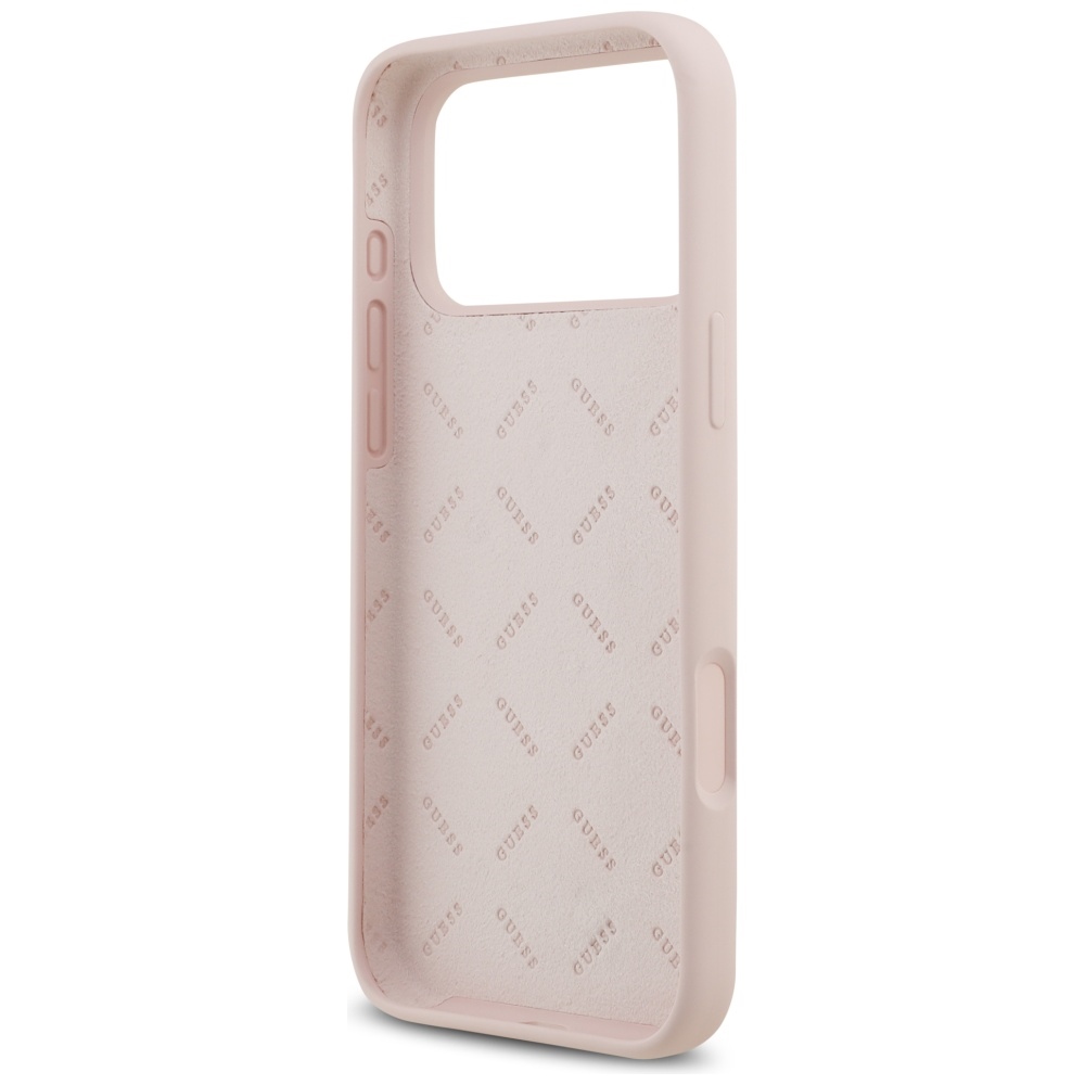 iTok webáruház - Guess Guess Silicone Big 4G Script szilikon tok iPhone 17 Pro Max készülékhez (rózsaszín) 7 Guess Silicone Big 4G Script Case for iPhone 17 Pro Max (rózsaszín)