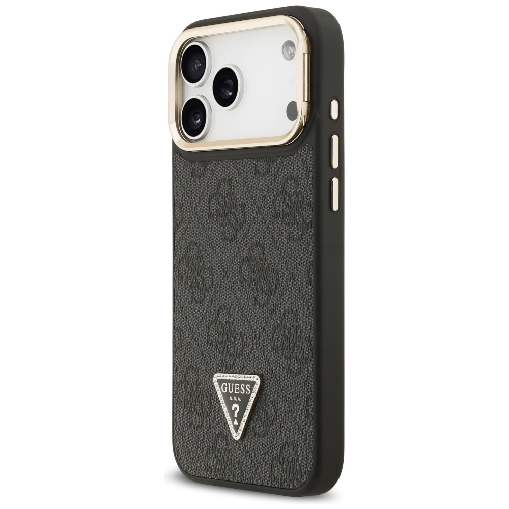 iTok webáruház - Guess Guess 4G PU Triangle Logo & Stand Camera MagSafe tok iPhone 17 Pro Max (fekete) 2 Guess 4G PU Triangle Logo & Stand Camera Magsafe Case for iPhone 17 Pro Max (fekete)