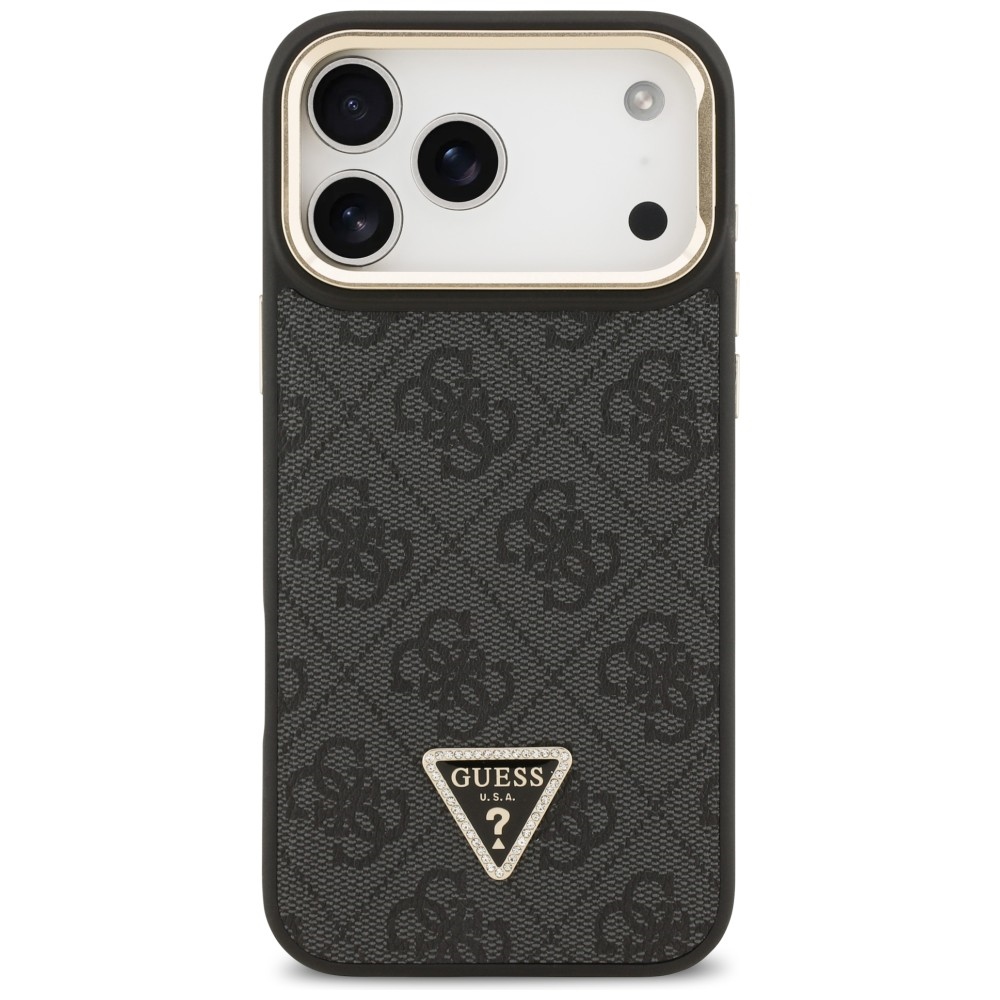 iTok webáruház - Guess Guess 4G PU Triangle Logo & Stand Camera MagSafe tok iPhone 17 Pro Max (fekete) 3 Guess 4G PU Triangle Logo & Stand Camera Magsafe Case for iPhone 17 Pro Max (fekete)