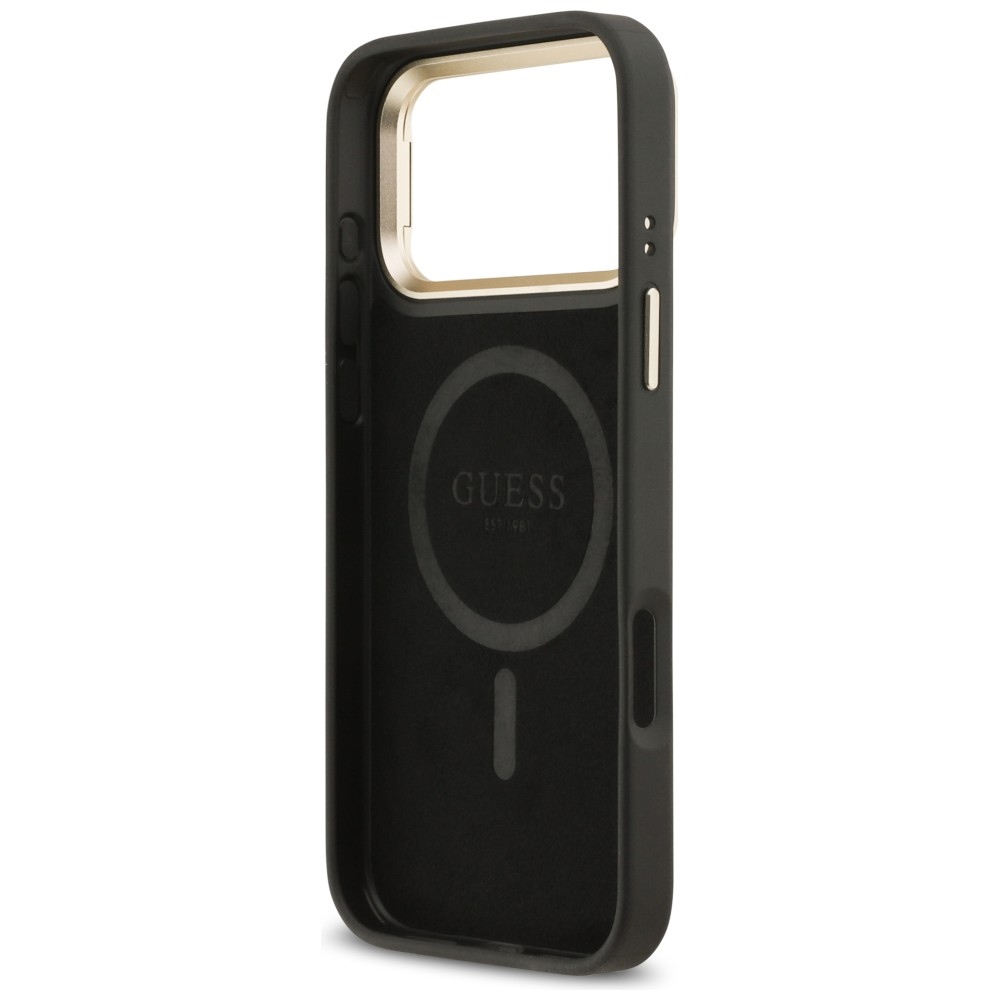 iTok webáruház - Guess Guess 4G PU Triangle Logo & Stand Camera MagSafe tok iPhone 17 Pro Max (fekete) 7 Guess 4G PU Triangle Logo & Stand Camera Magsafe Case for iPhone 17 Pro Max (fekete)
