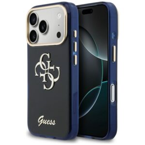 Guess IML 4G Script Metal tok iPhone 17 Pro Max készülékhez (kék)