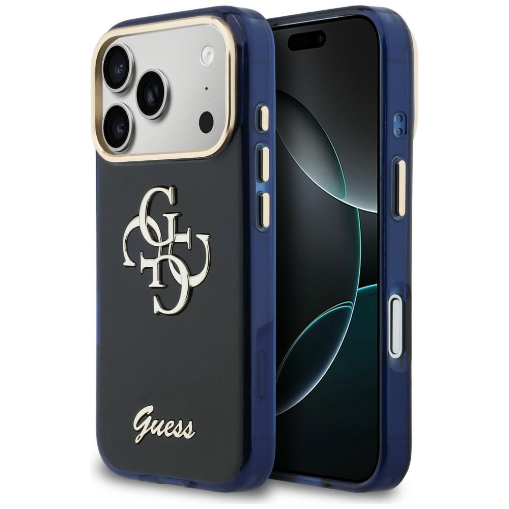iTok webáruház - Guess Guess IML 4G Script Metal tok iPhone 17 Pro Max készülékhez (kék) 1 Guess IML 4G Script Metal case for iPhone 17 Pro Max (kék)