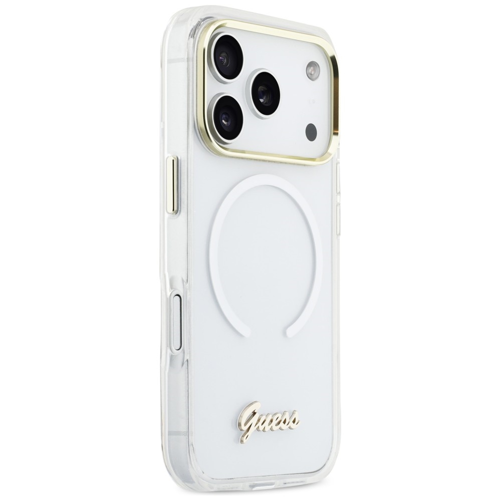 iTok webáruház - Guess Guess IML Gradient Script Metal MagSafe tok iPhone 17 Pro Max (fehér) 4 Guess IML Gradient Script Metal MagSafe Case for iPhone 17 Pro Max (fehér)