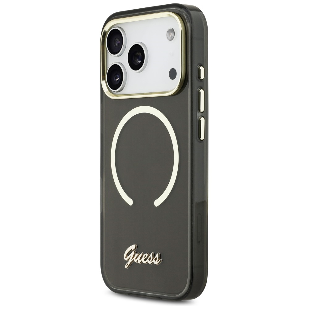 iTok webáruház - Guess Guess IML Script Metal MagSafe tok iPhone 17 Pro Max készülékhez (fekete) 2 Guess IML Script Metal MagSafe Case for iPhone 17 Pro Max (fekete)