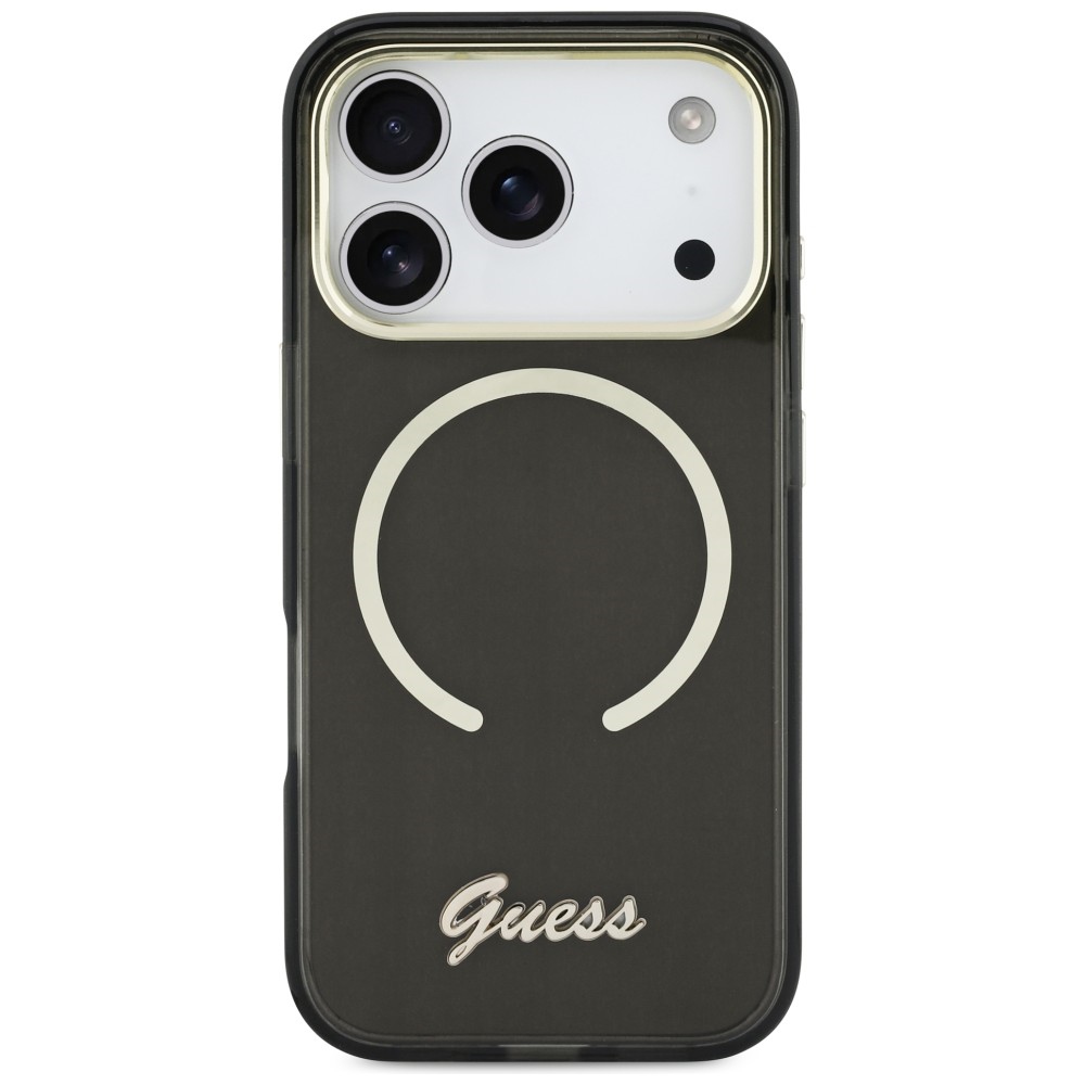 iTok webáruház - Guess Guess IML Script Metal MagSafe tok iPhone 17 Pro Max készülékhez (fekete) 3 Guess IML Script Metal MagSafe Case for iPhone 17 Pro Max (fekete)