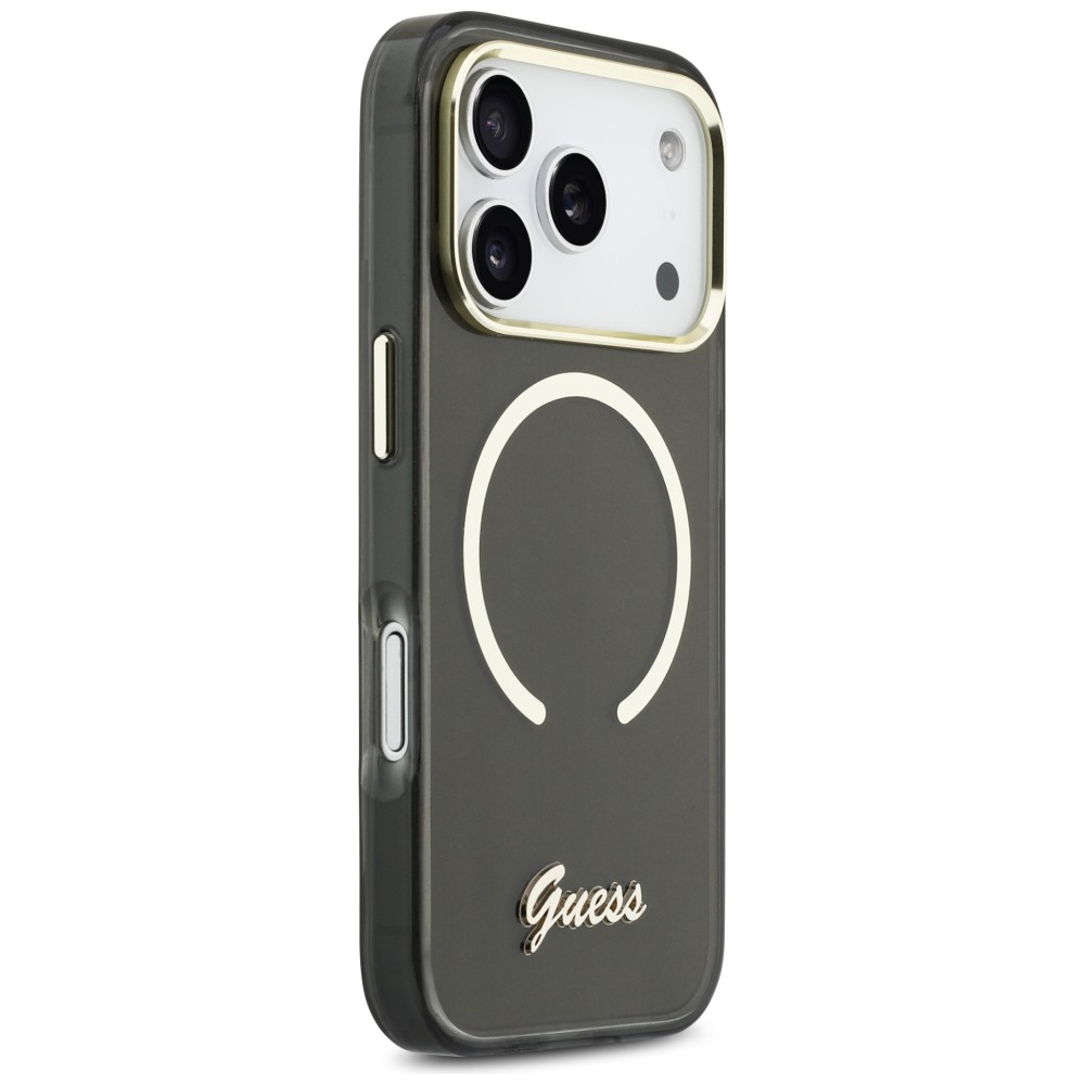 iTok webáruház - Guess Guess IML Script Metal MagSafe tok iPhone 17 Pro Max készülékhez (fekete) 4 Guess IML Script Metal MagSafe Case for iPhone 17 Pro Max (fekete)