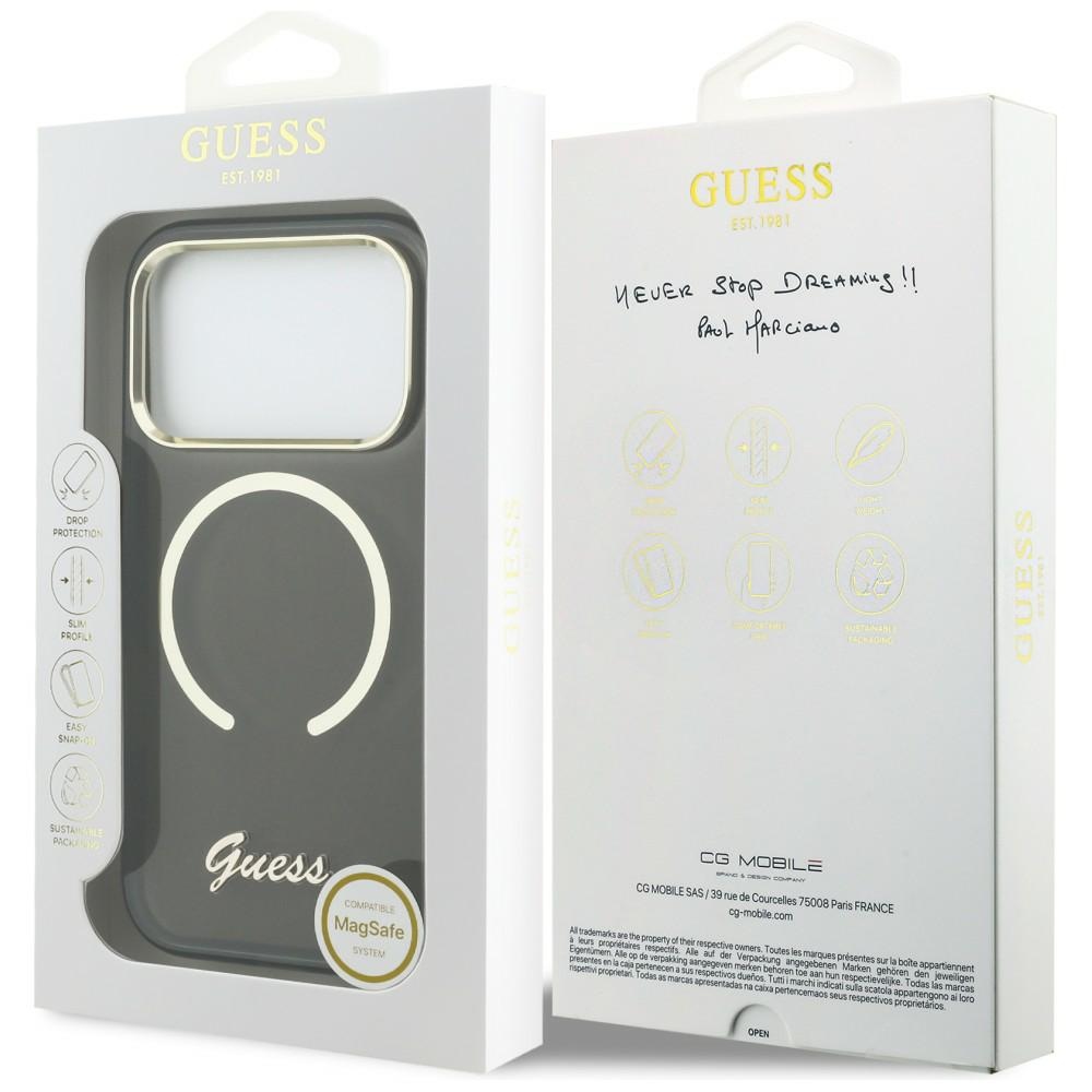 iTok webáruház - Guess Guess IML Script Metal MagSafe tok iPhone 17 Pro Max készülékhez (fekete) 8 Guess IML Script Metal MagSafe Case for iPhone 17 Pro Max (fekete)