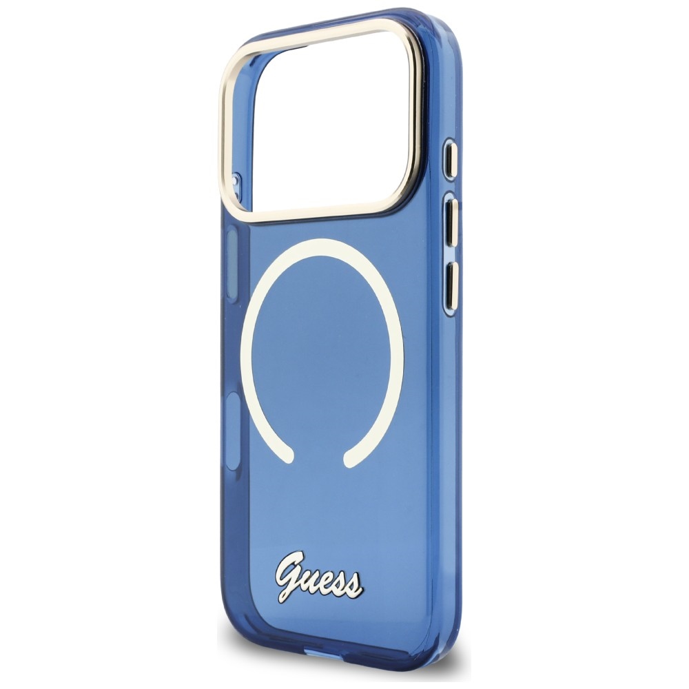iTok webáruház - Guess Guess IML Script Metal MagSafe tok iPhone 17 Pro Max készülékhez (kék) 6 Guess IML Script Metal MagSafe Case for iPhone 17 Pro Max (kék)