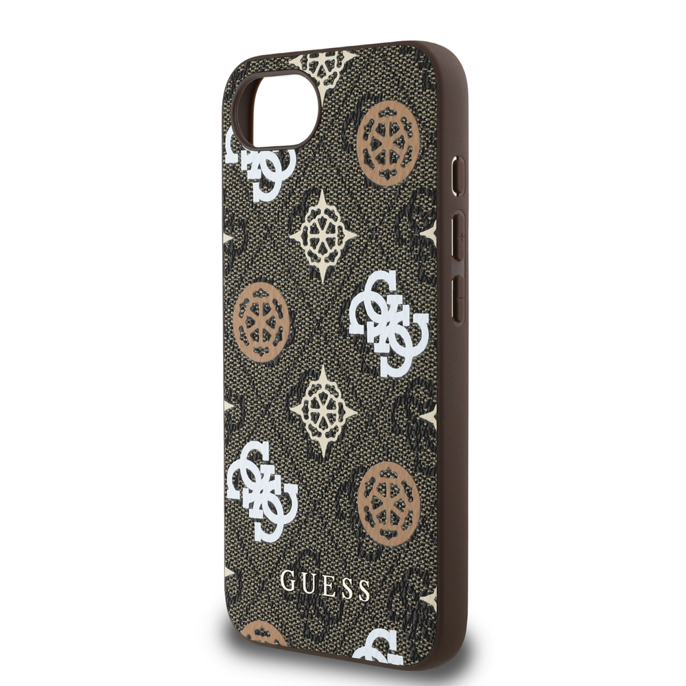 iTok webáruház - Guess Guess PU 4G Peony MagSafe tok iPhone 16e készülékhez (barna) 3 Guess PU 4G Peony case with MagSafe for iPhone 16e (barna)
