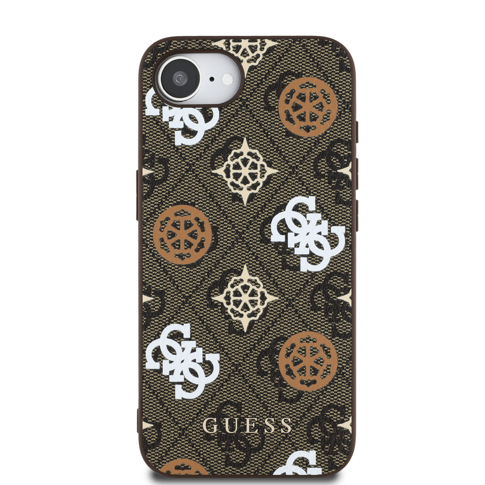 iTok webáruház - Guess Guess PU 4G Peony MagSafe tok iPhone 16e készülékhez (barna) 5 Guess PU 4G Peony case with MagSafe for iPhone 16e (barna)