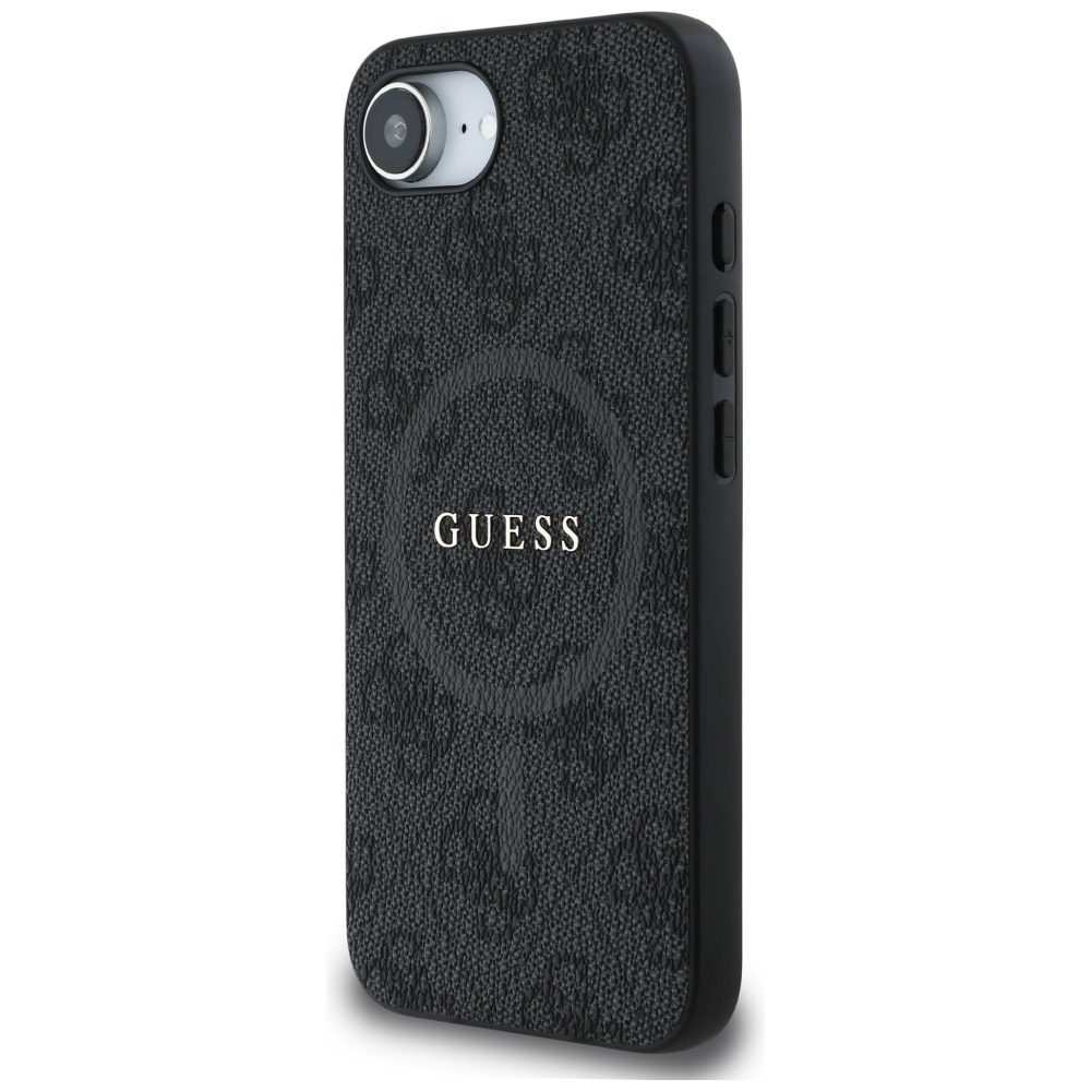 iTok webáruház - Guess Guess PU Leather 4G Colored Ring tok MagSafe-kompatibilis iPhone 16e készülékhez (fekete) 2 Guess PU Leather 4G Colored Ring Case with MagSafe for iPhone 16e (fekete)