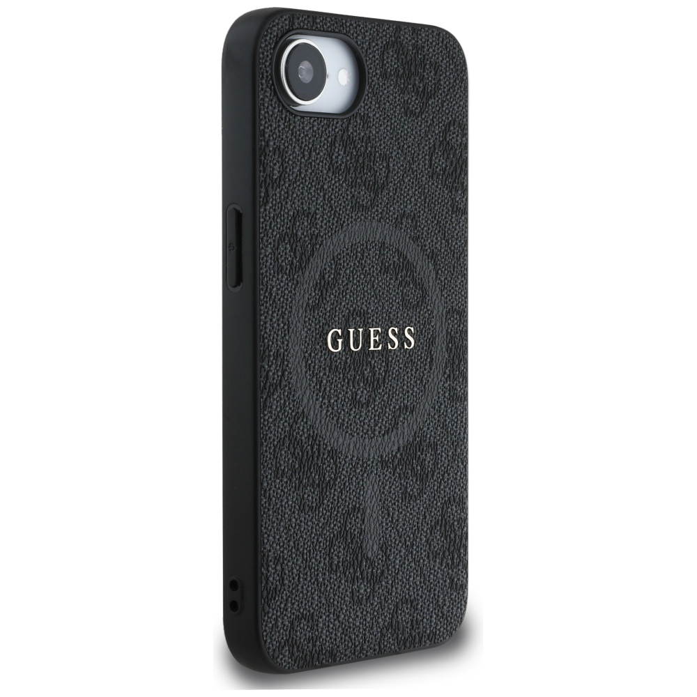 iTok webáruház - Guess Guess PU Leather 4G Colored Ring tok MagSafe-kompatibilis iPhone 16e készülékhez (fekete) 4 Guess PU Leather 4G Colored Ring Case with MagSafe for iPhone 16e (fekete)