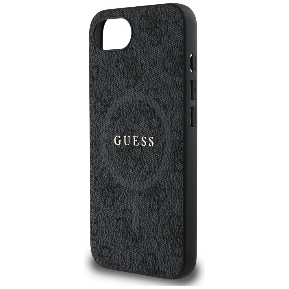 iTok webáruház - Guess Guess PU Leather 4G Colored Ring tok MagSafe-kompatibilis iPhone 16e készülékhez (fekete) 6 Guess PU Leather 4G Colored Ring Case with MagSafe for iPhone 16e (fekete)