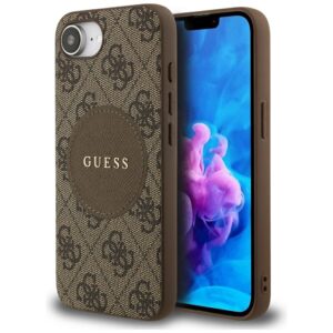 Guess 4G Circle Classic Logo MagSafe tok iPhone 16e készülékhez (barna)