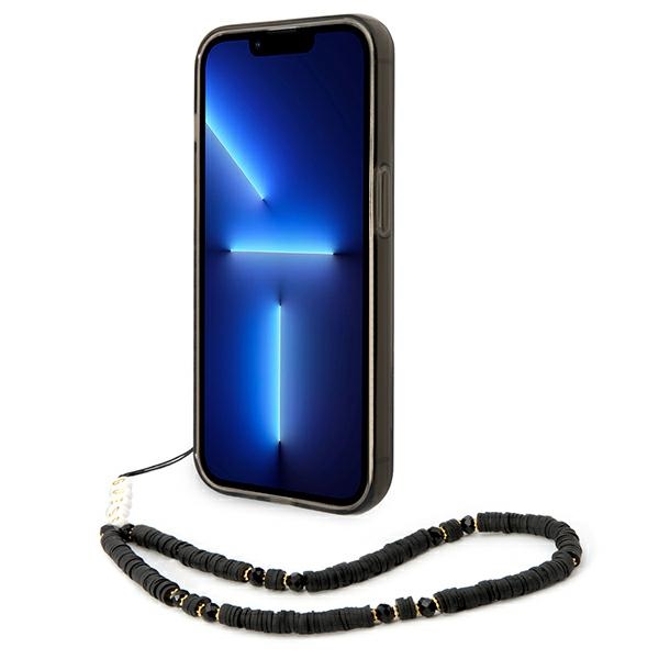 iTok webáruház - Guess Guess Translucent Pearl Strap tok iPhone 14 Pro készülékhez (fekete) 4 Guess Translucent Pearl Strap Case for iPhone 14 Pro (fekete)