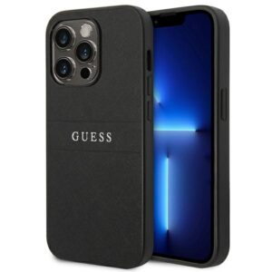 Guess Saffiano Strap tok iPhone 14 Pro készülékhez (fekete)
