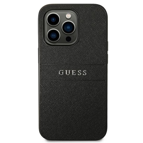 iTok webáruház - Guess Guess Saffiano Strap tok iPhone 14 Pro készülékhez (fekete) 3 Guess Saffiano Strap Case for iPhone 14 Pro (fekete)