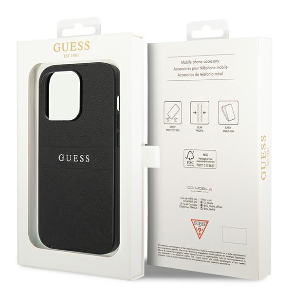 iTok webáruház - Guess Guess Saffiano Strap tok iPhone 14 Pro készülékhez (fekete) 8 Guess Saffiano Strap Case for iPhone 14 Pro (fekete)