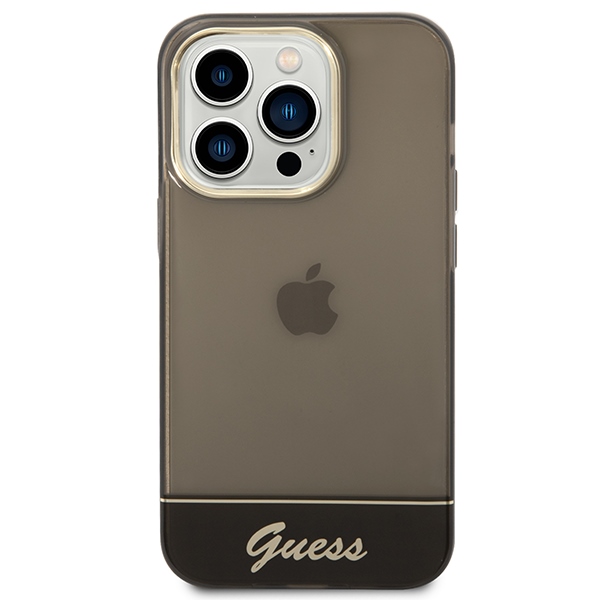 iTok webáruház - Guess Guess GUHCP14LHGCOK tok iPhone 14 Pro 6,1 hüvelykes készülékhez – fekete 3 Guess GUHCP14LHGCOK iPhone 14 Pro 6.1 "black / black hardcase Translucent