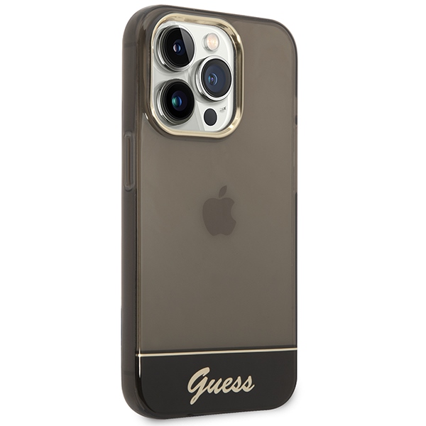 iTok webáruház - Guess Guess GUHCP14LHGCOK tok iPhone 14 Pro 6,1 hüvelykes készülékhez – fekete 4 Guess GUHCP14LHGCOK iPhone 14 Pro 6.1 "black / black hardcase Translucent